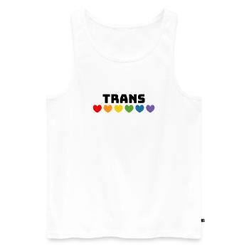 Cœur arc-en-ciel trans noir - Débardeur bio Premium Homme - blanc - Devant - Michal (187cm)