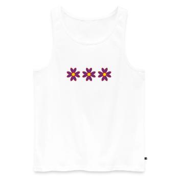 FLOWER. FLOWER. NATURE. ECOLOGY. HAPPINESS. ZEN - Men's Premium Organic Tank Top - white - Front - Michal (187cm)