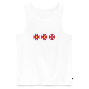 FLOWER. FLOWER. NATURE. ECOLOGY. ANNIVERSARY - Men's Premium Organic Tank Top - white - Front - Michal (187cm)