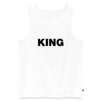 King Typo - Männer Premium Bio Tank Top - Weiß - Vorne - AI Model Male 178 light (178cm)