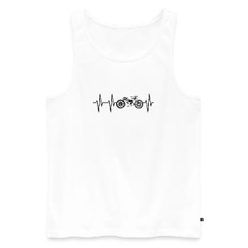 Herzschlag caferacer Puls Motorrad Symbol icon - Männer Premium Bio Tank Top - Weiß - Vorne - AI Model Male 178 light (178cm)