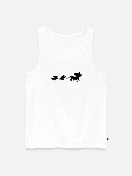 mus, familj, mamma, pappa, 2, barn, mamma, silhuett - Ekologisk premium tanktopp herr - vit