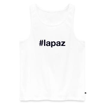 LA PAZ Hashtag Bolivie Bolivien - Débardeur bio Premium Homme - blanc - Devant - AI Model Male 178 light (178cm)