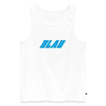 Blau Abstraktes blauer Energiefluss - Männer Premium Bio Tank Top - Weiß - Vorne - AI Model Male 178 light (178cm)