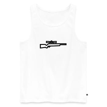 sniper - Men's Premium Organic Tank Top - white - Front - Michal (187cm)