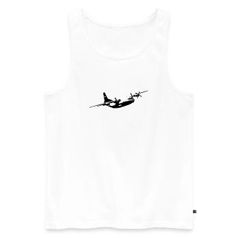 An-12 - Männer Premium Bio Tank Top - Weiß - Vorne - AI Model Male 178 light (178cm)