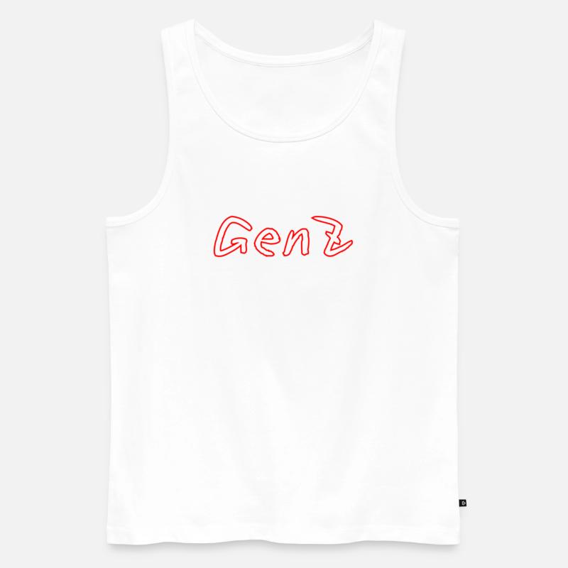 GenZ Graffiti Rot - Männer Premium Bio Tank Top - Weiß