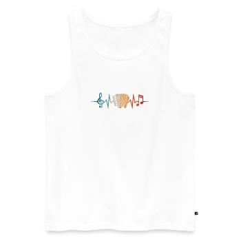 Akkordeon Herzschlag Akkordeonist Musiker - Männer Premium Bio Tank Top - Weiß - Vorne - Michal (187cm)