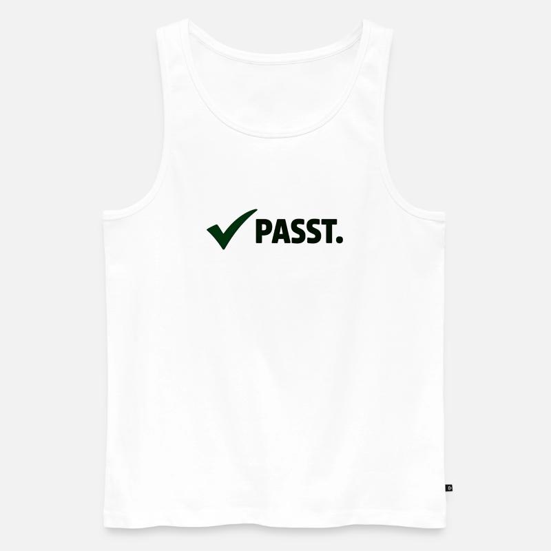 Passt. Minimal Meme Statement T-Shirt - Männer Premium Bio Tank Top - Weiß