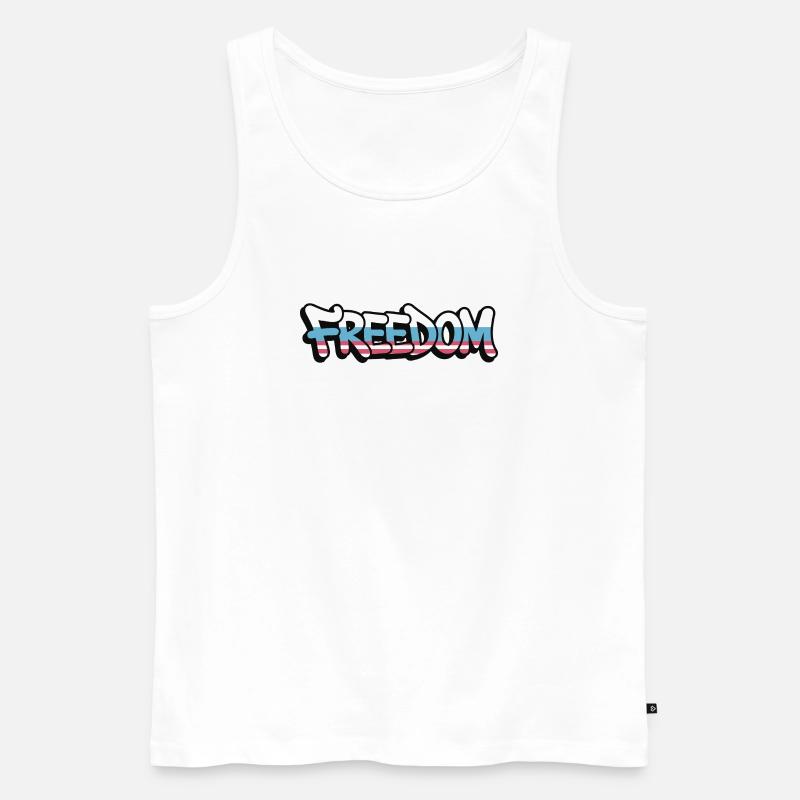 Freedom Typografie Statement Design - Männer Premium Bio Tank Top - Weiß