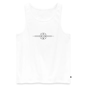 2026 Jahr - Männer Premium Bio Tank Top - Weiß - Vorne - Michal (187cm)