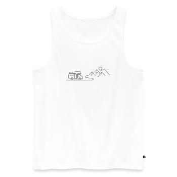 Camper Mountains Mountains Tour - Men's Premium Organic Tank Top - white - Front - Michal (187cm)