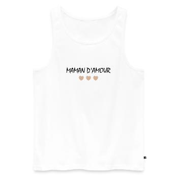 Maman d'amour - Débardeur bio Premium Homme - blanc - Devant - Michal (187cm)