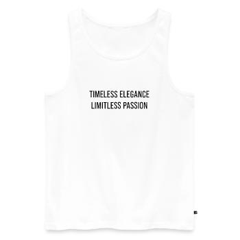 Élégance intemporelle. Passion illimitée. - Débardeur bio Premium Homme - blanc - Devant - Michal (187cm)