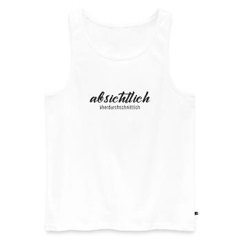 Absichtlich überdurchschnittlich – Humor Statement - Männer Premium Bio Tank Top - Weiß - Vorne - Michal (187cm)