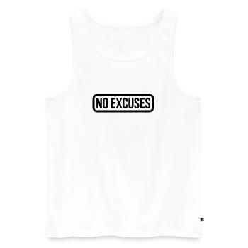 Citation motivante sans excuses - Débardeur bio Premium Homme - blanc - Devant - Michal (187cm)