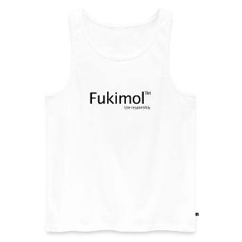 Je m’en fiche, Fukimol, les hommes drôles sont inappropriés - Débardeur bio Premium Homme - blanc - Devant - Michal (187cm)