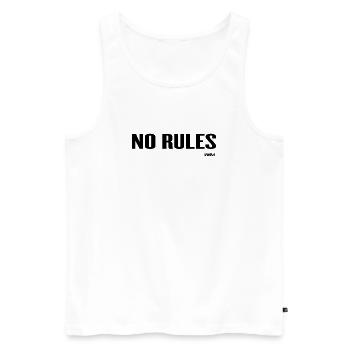 no rules - Männer Premium Bio Tank Top - Weiß - Vorne - AI Model Male 178 light (178cm)