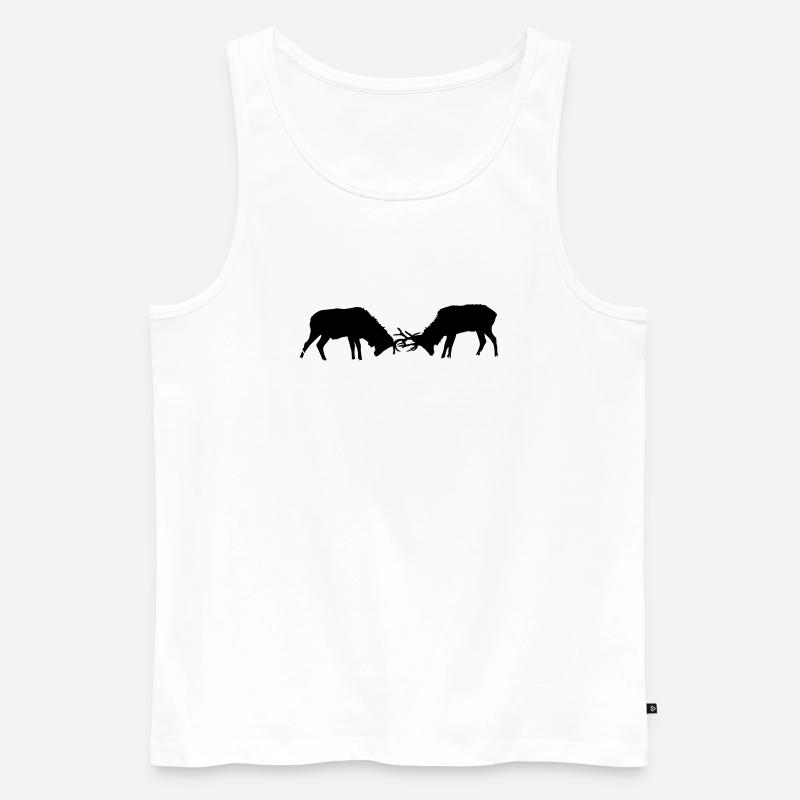 Hirsch - Männer Premium Bio Tank Top - Weiß