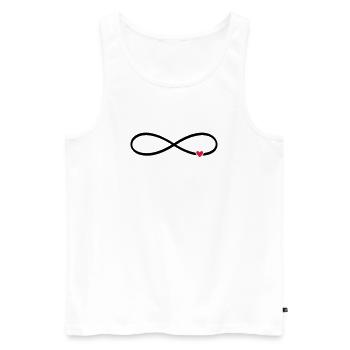 Unendlichkeitszeichen Herz Liebe Geschenk - Männer Premium Bio Tank Top - Weiß - Vorne - AI Model Male 178 light (178cm)