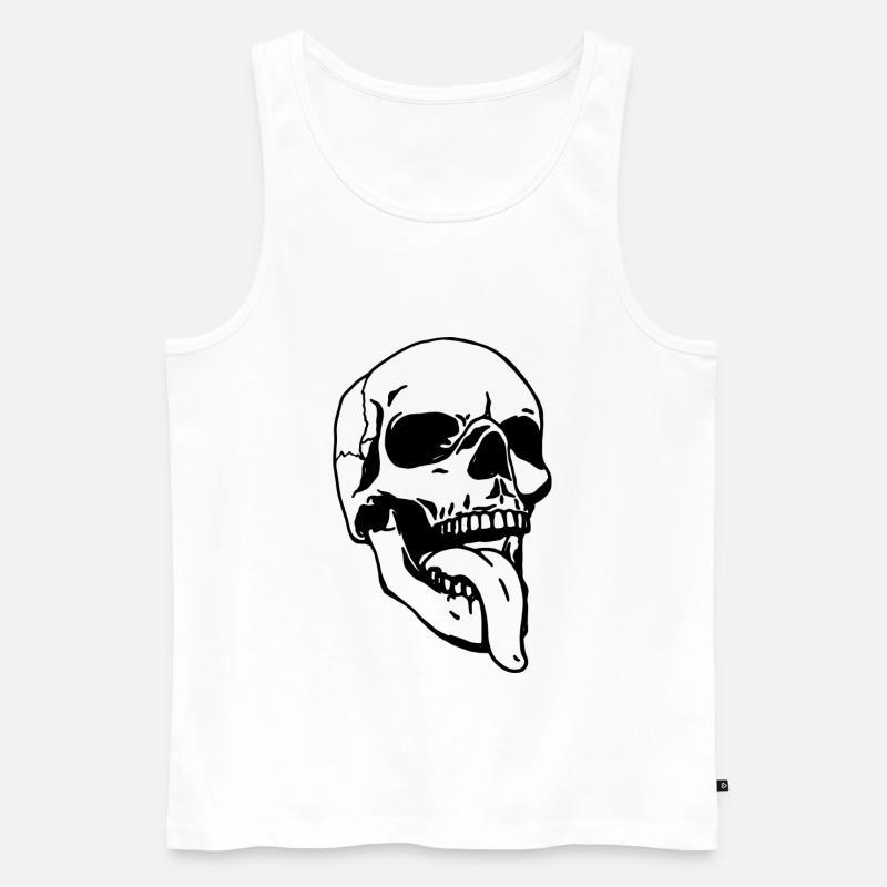 Der Schädel. - Männer Premium Bio Tank Top - Weiß