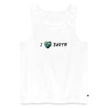 J’aime la terre - Débardeur bio Premium Homme - blanc - Devant - Michal (187cm)