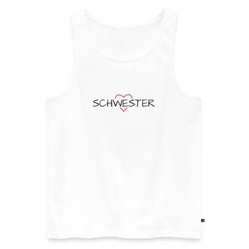 Bruder Herz Geschenk Geburtstag  - Männer Premium Bio Tank Top - Weiß - Vorne - Michal (187cm)