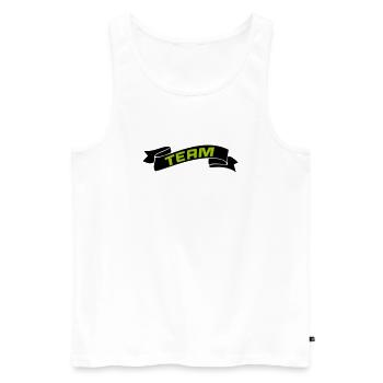 Team - Männer Premium Bio Tank Top - Weiß - Vorne - AI Model Male 178 light (178cm)