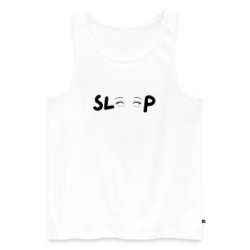 Pastel eyes and pink cheeks - Men's Premium Organic Tank Top - white - Front - AI Model Male 178 light (178cm)