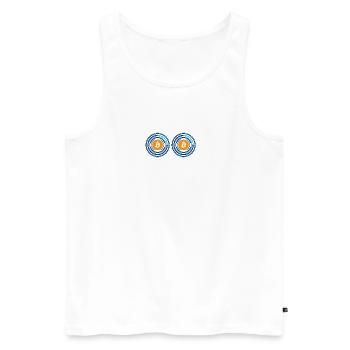 Bitcoin Bitcoin BTC 100k Cryptomonnaie - Débardeur bio Premium Homme - blanc - Devant - Michal (187cm)