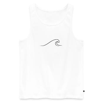 Vague minimaliste dessinée avec une ligne - Débardeur bio Premium Homme - blanc - Devant - Michal (187cm)