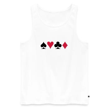 Poker - Jeu de cartes - Débardeur bio Premium Homme - blanc - Devant - AI Model Male 178 light (178cm)