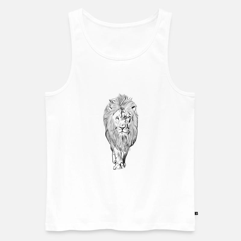 Löwe - Männer Premium Bio Tank Top - Weiß