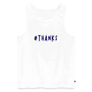 THANK YOU. THANKS. THANK YOU. ANNIVERSARY. BIRTH. - Men's Premium Organic Tank Top - white - Front - AI Model Male 178 light (178cm)