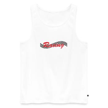 Racing Checked Flag - Car Auto Bike Race - Men's Premium Organic Tank Top - white - Front - AI Model Male 178 light (178cm)