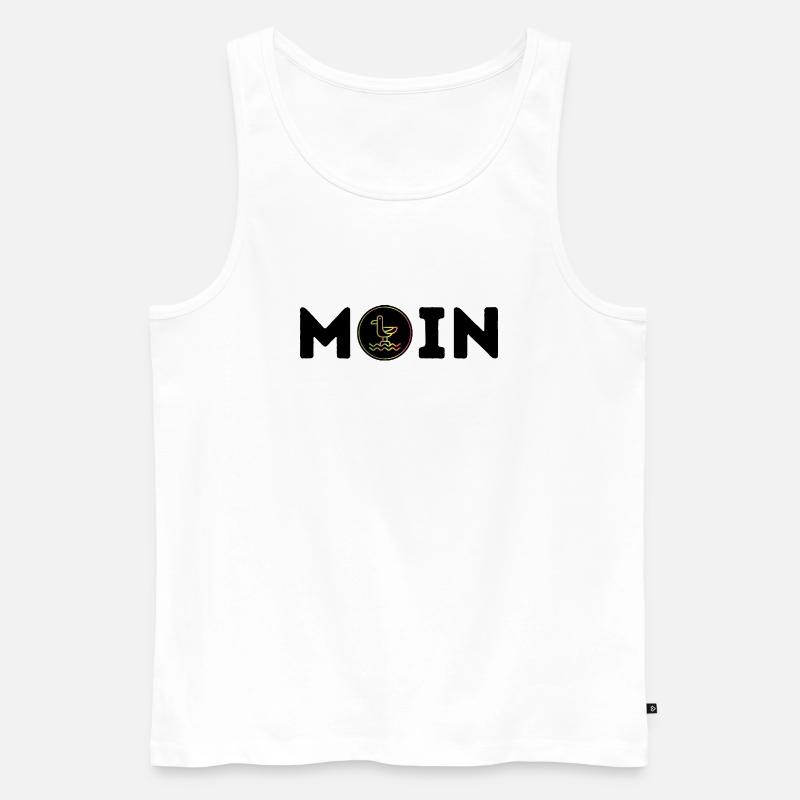 Moin mit Möwe - Männer Premium Bio Tank Top - Weiß