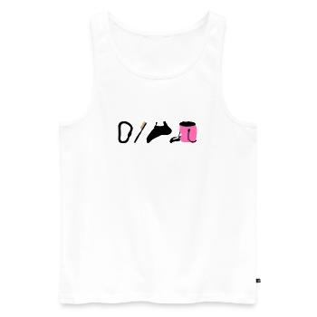 Kletterlogo Boulderemblem Kletterschuhe Bürste - Männer Premium Bio Tank Top - Weiß - Vorne - AI Model Male 178 light (178cm)