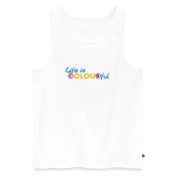 Life is colourful - Männer Premium Bio Tank Top - Weiß - Vorne - Michal (187cm)