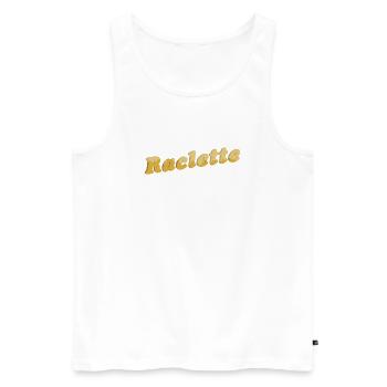 Raclette Käse Schriftzug 3D - Männer Premium Bio Tank Top - Weiß - Vorne - Michal (187cm)