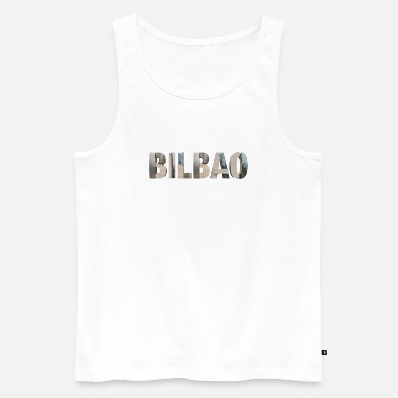 BILBAO – Modern Architectural Typography - Men's Premium Organic Tank Top - white