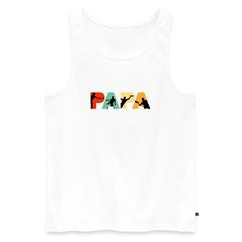 Papa Frisbee Player Ultimate Flying Disc Dad - Männer Premium Bio Tank Top - Weiß - Vorne - AI Model Male 178 light (178cm)