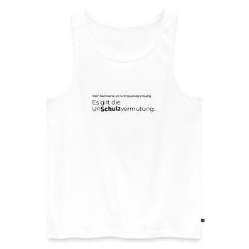 Unschulz presumption - Men's Premium Organic Tank Top - white - Front - AI Model Male 178 light (178cm)