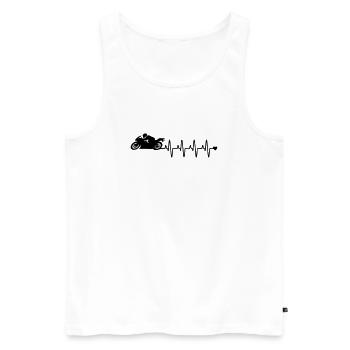 Motorrad - Männer Premium Bio Tank Top - Weiß - Vorne - Michal (187cm)