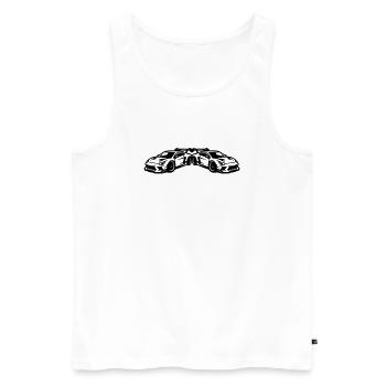 Auto Tuning Sportwagen  - Männer Premium Bio Tank Top - Weiß - Vorne - AI Model Male 178 light (178cm)