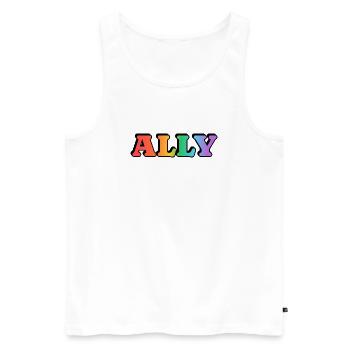 Gay Ally - Männer Premium Bio Tank Top - Weiß - Vorne - AI Model Male 178 light (178cm)