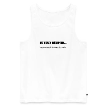 QUOTE. MESSAGE. HUMOR. FUNNY QUOTES - Men's Premium Organic Tank Top - white - Front - AI Model Male 178 light (178cm)