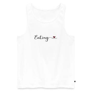 eating - Men's Premium Organic Tank Top - white - Front - AI Model Male 178 light (178cm)