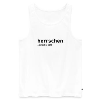 herrschen schwaches Verb - Männer Premium Bio Tank Top - Weiß - Vorne - AI Model Male 178 light (178cm)