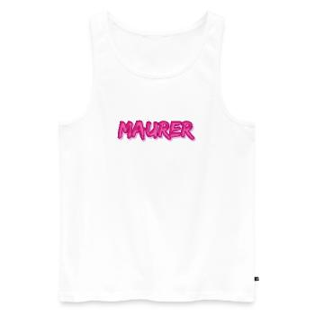 Maurer en tant que comique - Débardeur bio Premium Homme - blanc - Devant - AI Model Male 178 light (178cm)