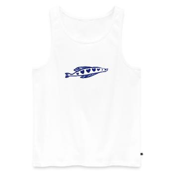 POISSON CŒUR - Débardeur bio Premium Homme - blanc - Devant - Michal (187cm)